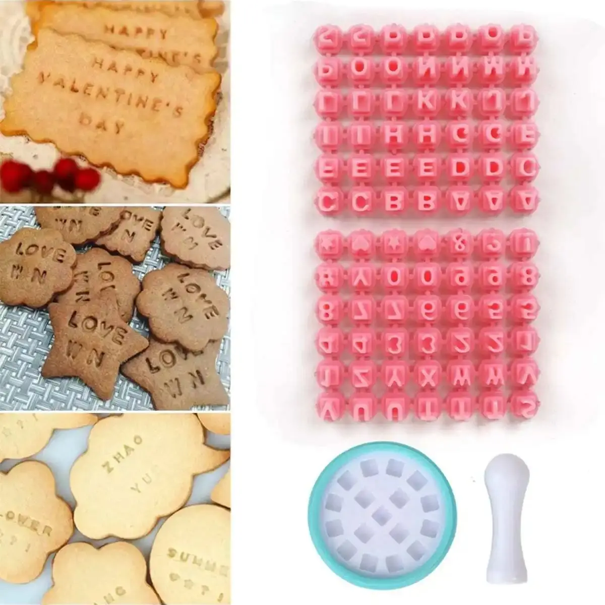 1set- Alphanumeric Cookie mold Fondant printing mold cookie press