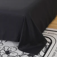 Drap de Lit en Coton Délavé Solide et Respectueux de la Peau pour Adulte, Drap pio Noir pour Document Queen/King, 1 Pièce 3