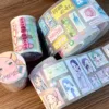 WAKAWAKA Showa Language Washi Tape Cute Character Deco Sticker Korean Decorative Masking Tape Scrapbooking Adhesive Tape 5