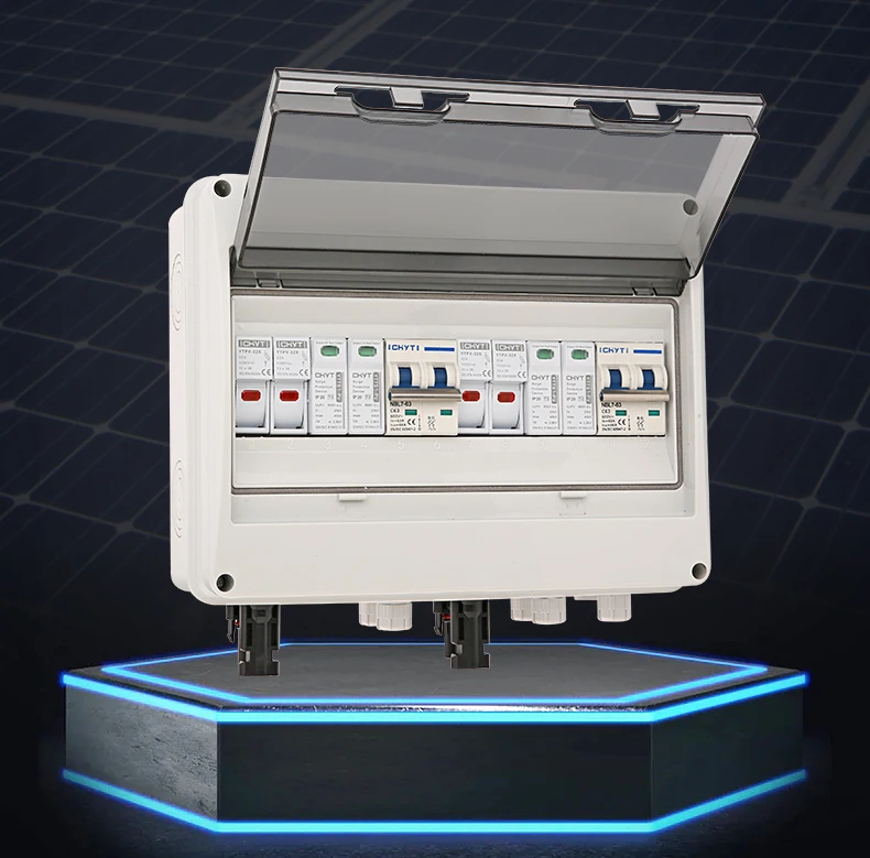 Description Picture 4 of itemSolar photovoltaic PV Combiner Box With Lightning Protection 2 input 2 out DC 1000V Fuse 600V MCB SPD Waterproof IP65 Mini Box