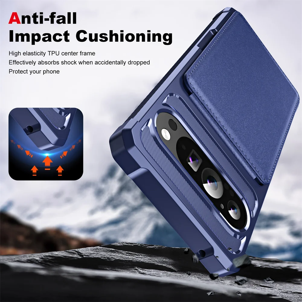 Elegant Leather Flip Wallet Case with Stand and Magnetic Closure