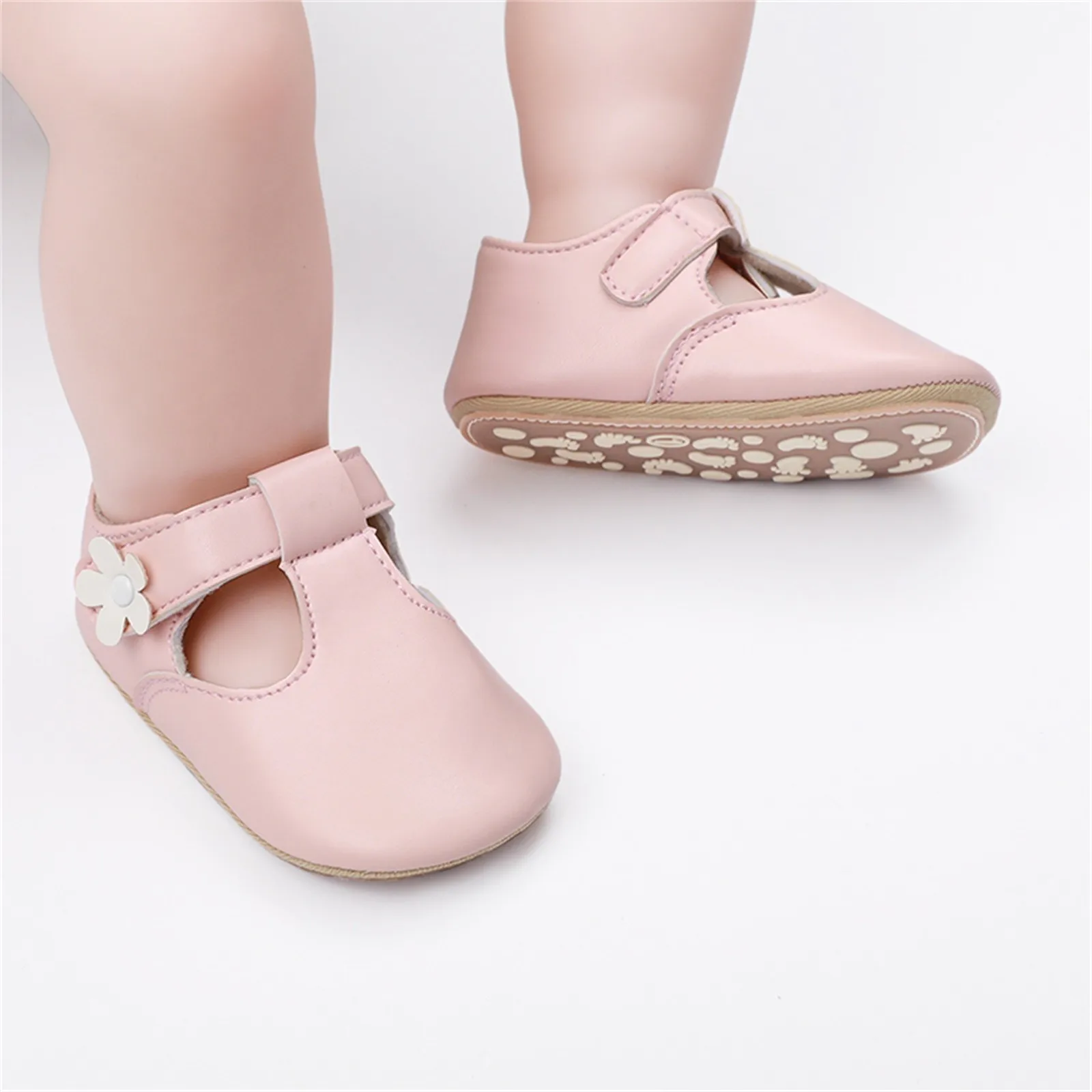 

Size 4 Baby Girl Shoes Infant Toddler Shoes Baby Girl Flower Decoration Leather Princess Shoes Soft Extra Wide Toddler Sneakers