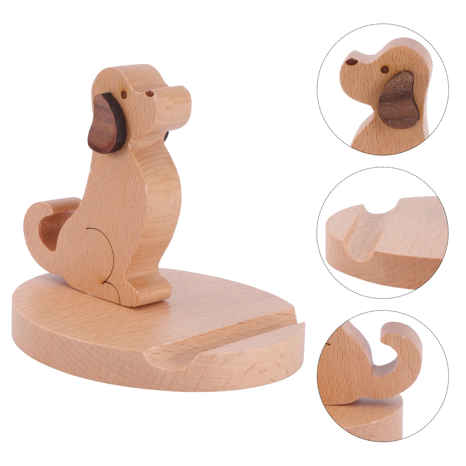 

New Mobile Phone Holder Creative Mobile Phone Rack Cartoon Dog Pattern Phone Holder Phone Holder Wooden Cell Phone Stand
