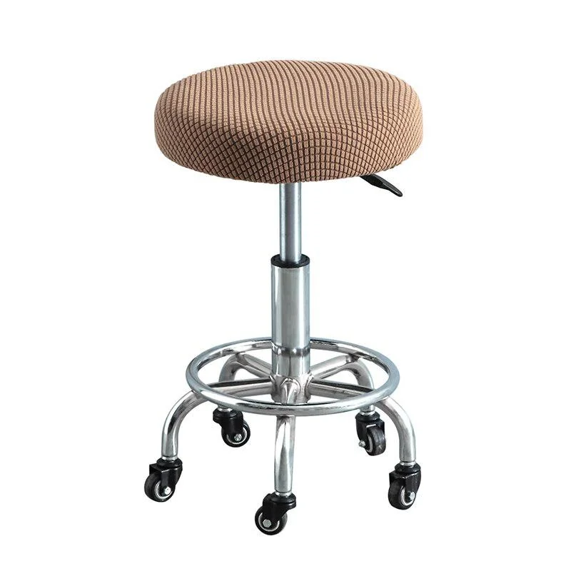 Polar Fleece Round Bar Stool Slipcover - Removable, Washable Solid Seat Protector
