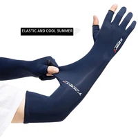 Sun Protection Gloves Arm Sleeves Summer Ice Silk Sleeves Driving and Riding Non-slip Fishing Ice Sleeves Half-finger Gloves 1