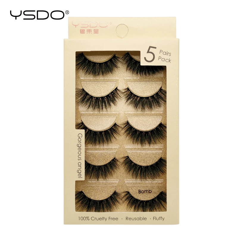 Mink False Eyelashes Winged Thick Volume Dramatic Fake Lashes