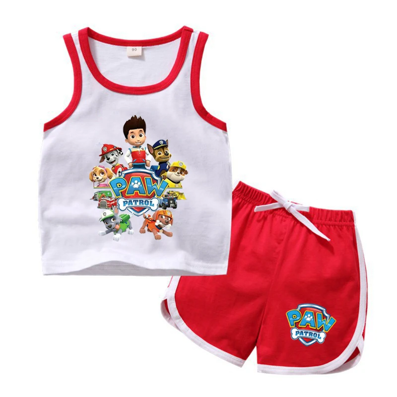 Summer Children Boy Girl PAW Patrol Clothing Sets Child T Shirts +Short Pants 2pcs Baby Girls Hello Kitty T-Shirts Shorts Set designer clothing sets