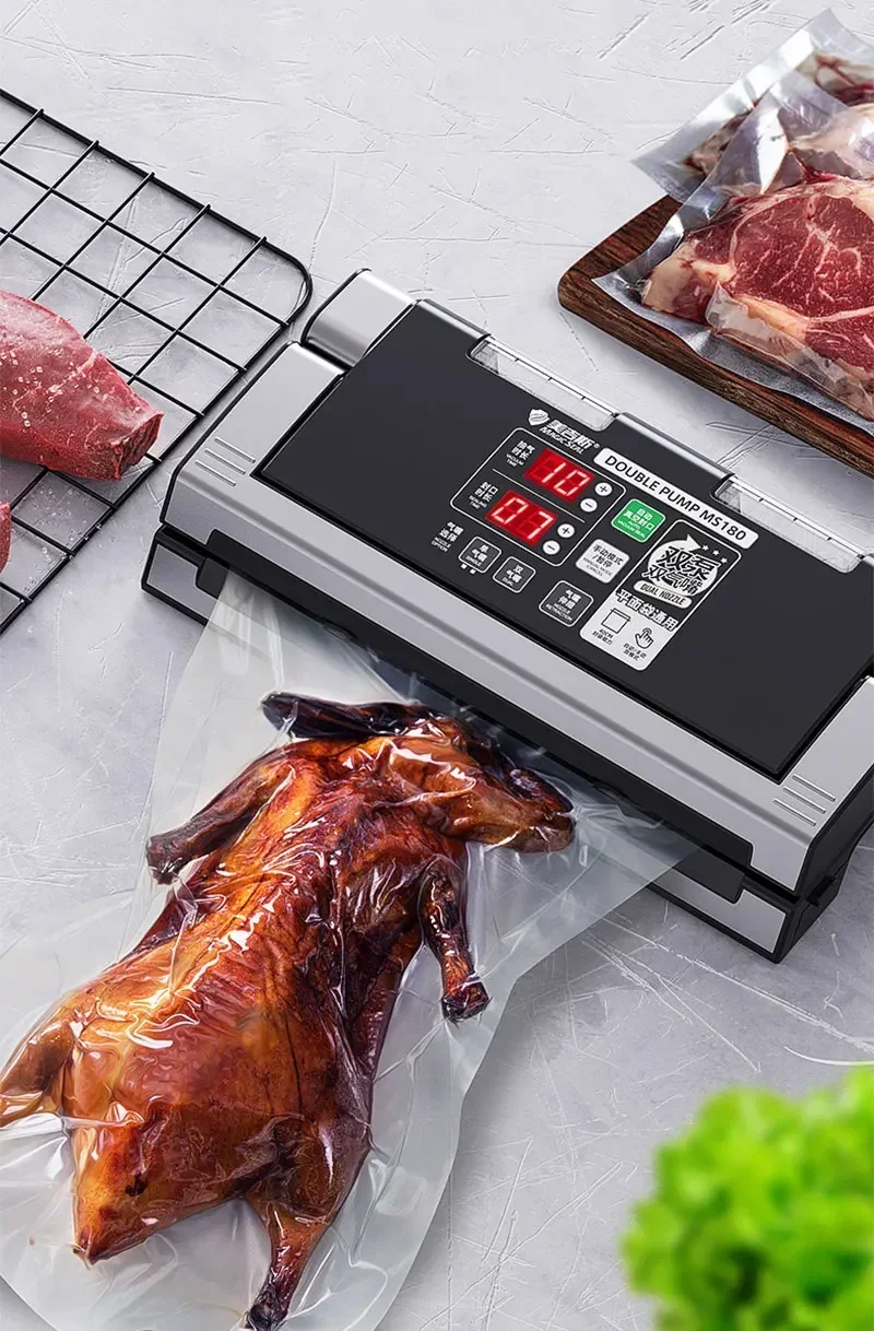 MAGIC SEAL MS180 Vacuum Sealer Professional Wet Vacuum Sealer Machine For Food Bag Sealer Packaging Machine Household 110V/220V 6