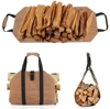 Supersized Canvas Firewood Carrier Log Carrying Bag Handbags Wood for Log Carrier Fireplace Tote Firewood Storage Bag Supplies 3