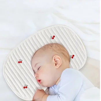 Baby Pillow Cotton Infant Anti-vomiting Milk Skin Ultra-thin Cloud Pillow Newbron Perspiration-proof Shape Cartoon Fruit Cushion 1