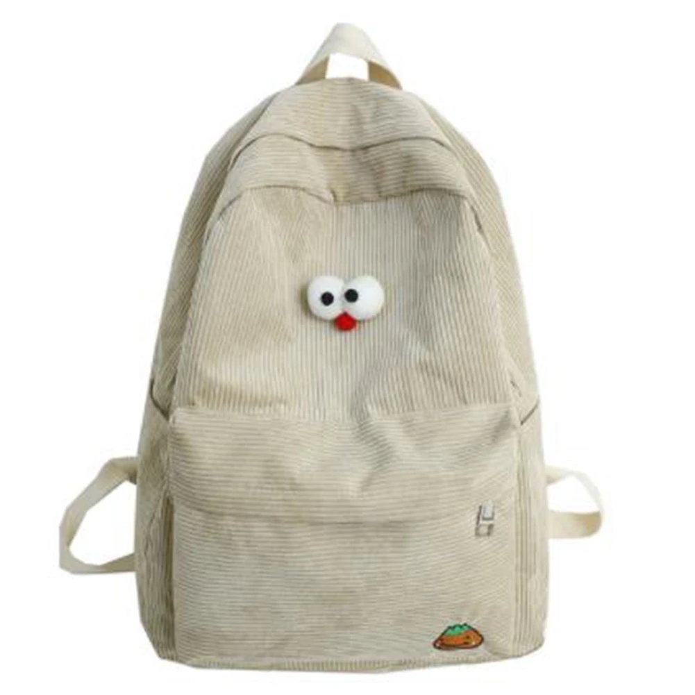 

Полосатый Женский вельветовый рюкзак, женская школьная сумка с вышивкой, модный рюкзак, школьный рюкзак для студентов