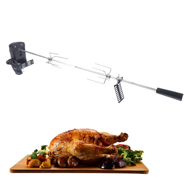 Nouveau rôtissoire à broche pour Barbecue électrique avec tige de câble de 120 cm de long, Kit de rôtissoire pour Barbecue en plein air 1