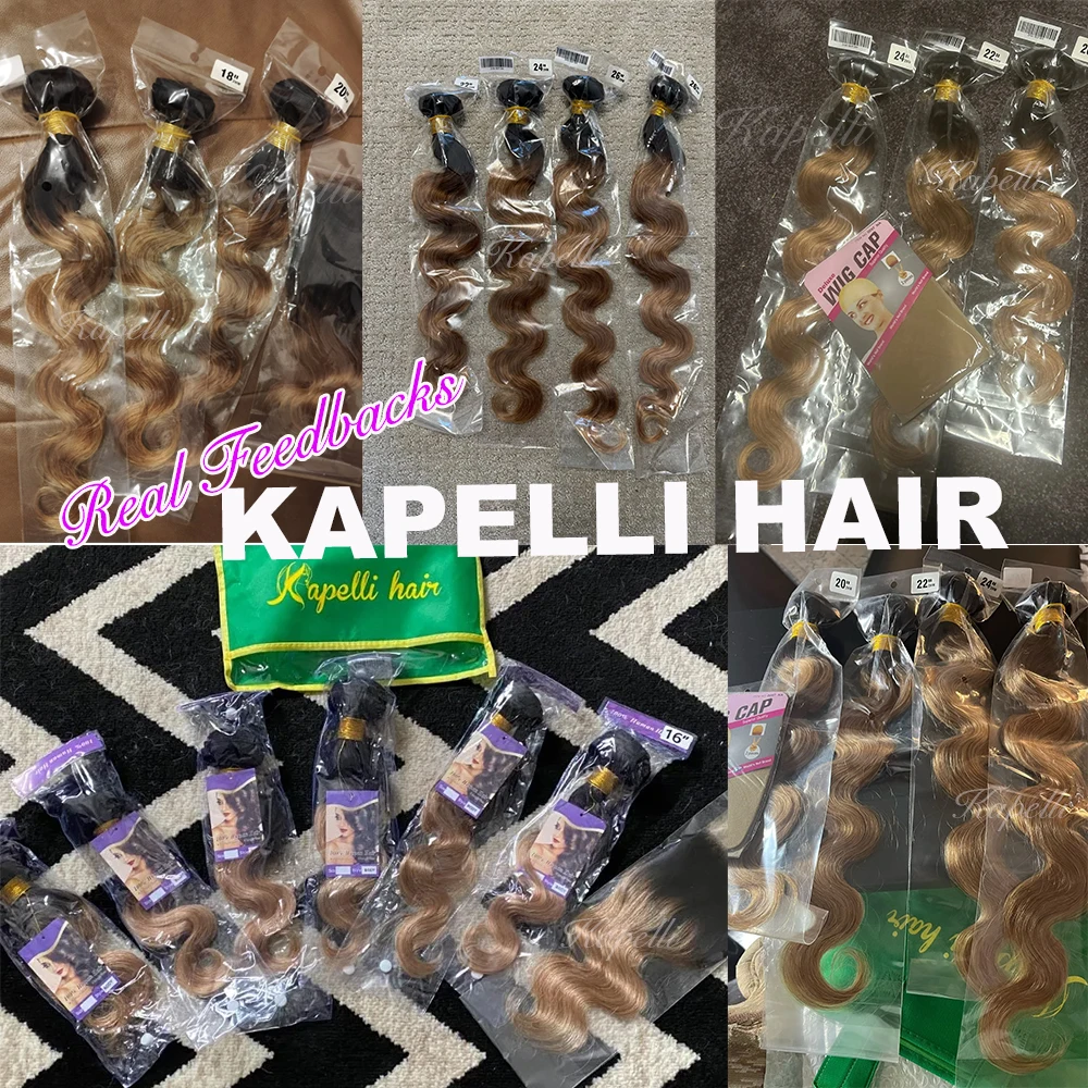 12A Honey Blonde Body Wave Human Hair Bundles Ombre Colored 1 3 4 Brazilian Human Hair Weaving Extensions 100% Remy Bundles Deal 5