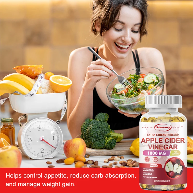 Apple Cider Vinegar Capsules Detoxification Weight Management Fat Burning Appetite Suppressant Boost Metabolism