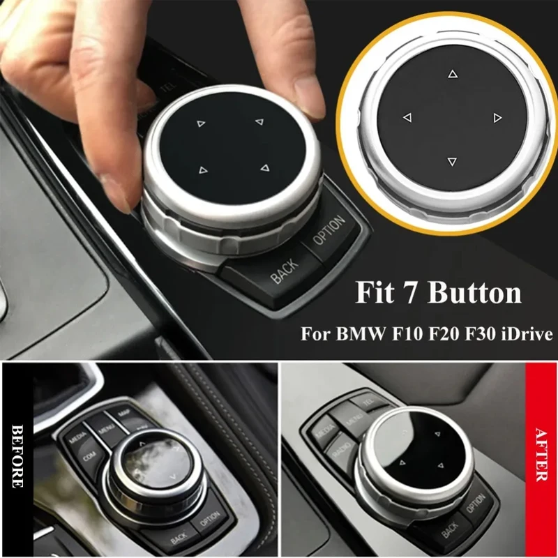 Car knob covers Multimedia Big Knob Covers Button Trim Control For BMW F10 F20 F30 IDrive