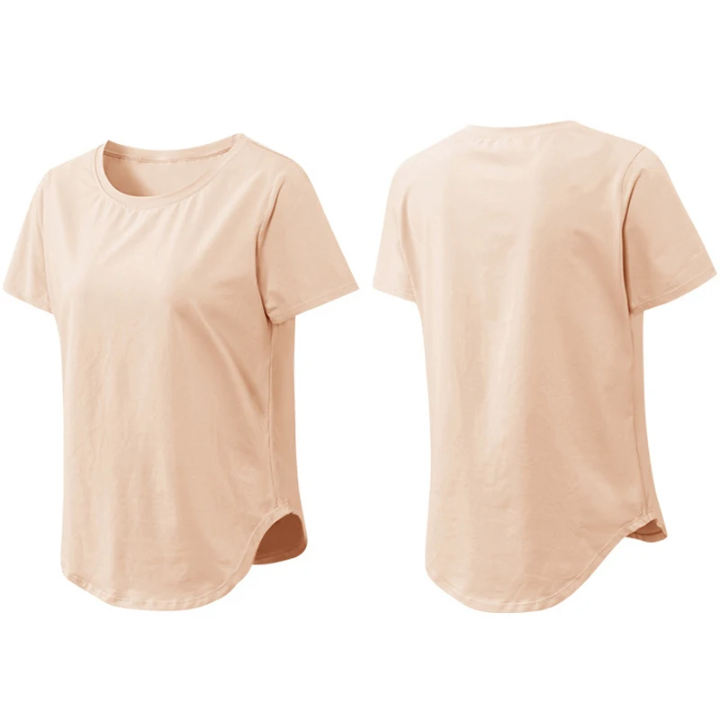 Summer Quick Dry Breathable Short Sleeve Running T Shirts Women Gym Fitness Loose Sport Yoga Tops Stretch Sportswear Customize sports t shirt yoga top yoga shirt sports shirt