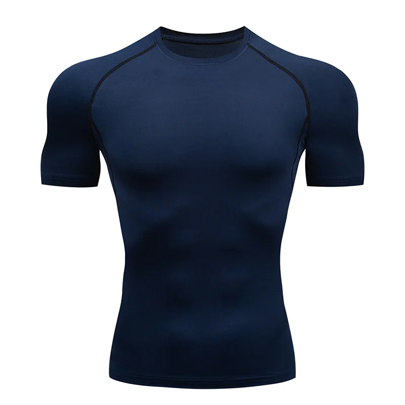 Kompressions-T-Shirts für Herren, für Fitnessstudio, Fitness, schnell trocknend, Rashguard für den Sommer, sportlich, eng, Sport, Fitnessstudio, Shirts, Tops, T-Shirts, Lauftraining