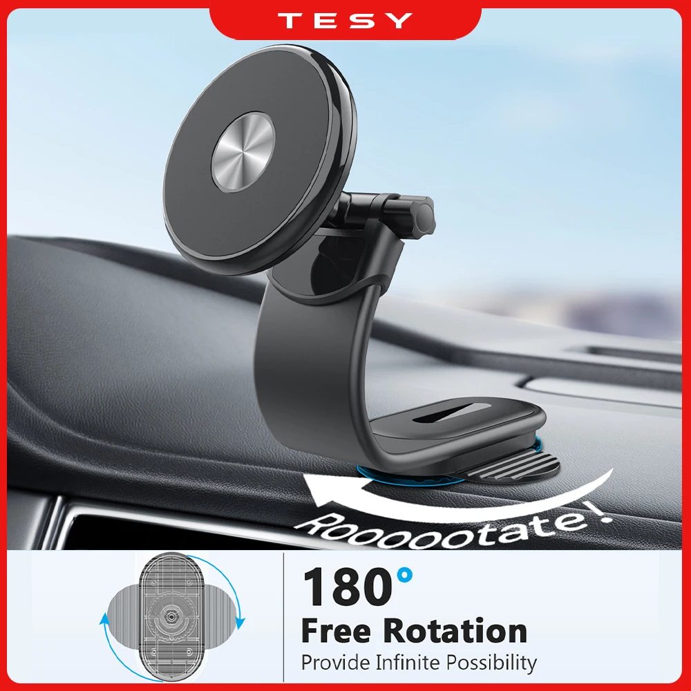 Foldable Magnetic Car Phone Holder Stand with MagSafe Support