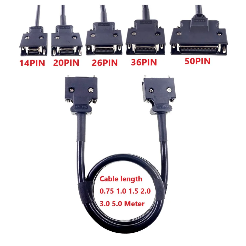1個のscsiケーブル50ピンサーボデータコネクタ延長mdr mから