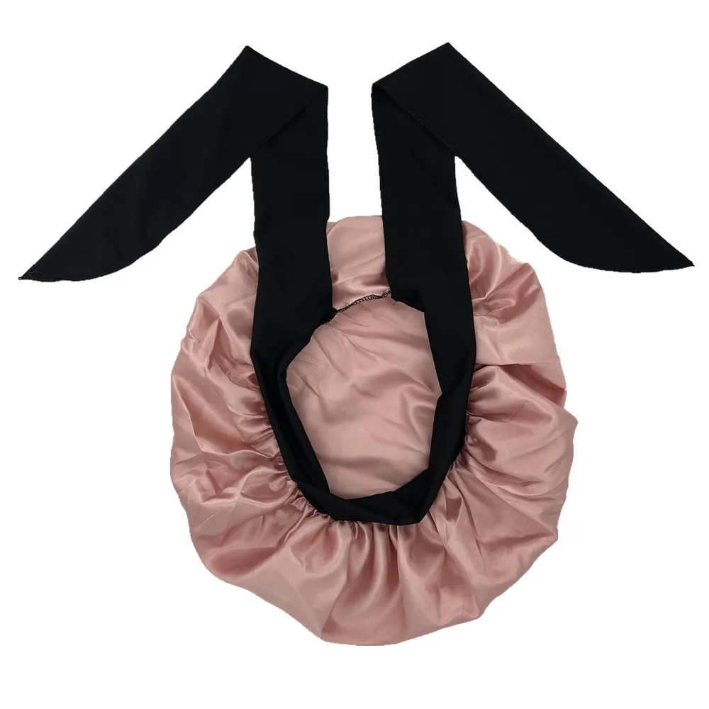 Satin Bonnet Silky Bonnet With Elastic Tie Band Adjustable Straps Hair Jumbo Size For Sleeping Satin Stretchy Tie satin bonnet hair bonnet silk bonnet satin nightcap sleeping cap