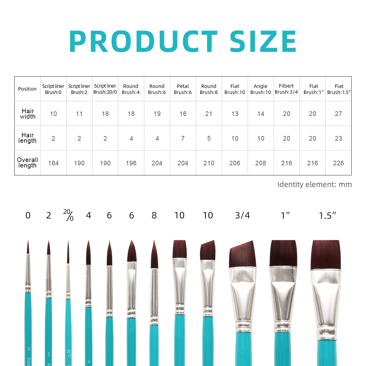12 Pieces Professional Quality Brush Face Paint Brush Set  For Face Painting Watercolor Acrylic Oil Painting Nail Art 6