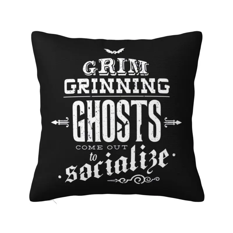 

Luxury Haunted Mansion Grim Grinning Ghosts Cushion Cover 45x45cm Soft Throw Pillow for Car Square Pillowcase Bedroom Decoration