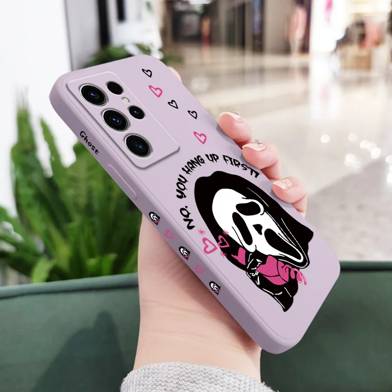 Elegant Ghost Design Phone Case with Telephone Motif