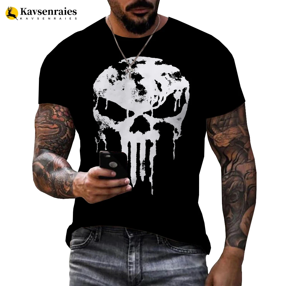 

NEW Men T-shirt Horror 3D Blood Skull Printing O-neck T Shirt Oddly Specific Cartoon Shirt Harajuku Sk8 Unisex Oversized T-Shirt