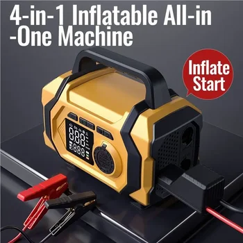 8000mAh Cordless Air Pump Inflatable Pump Car Jump Starter Power Bank Wireless Tire Inflator USB Charging Emergency LED Light 1