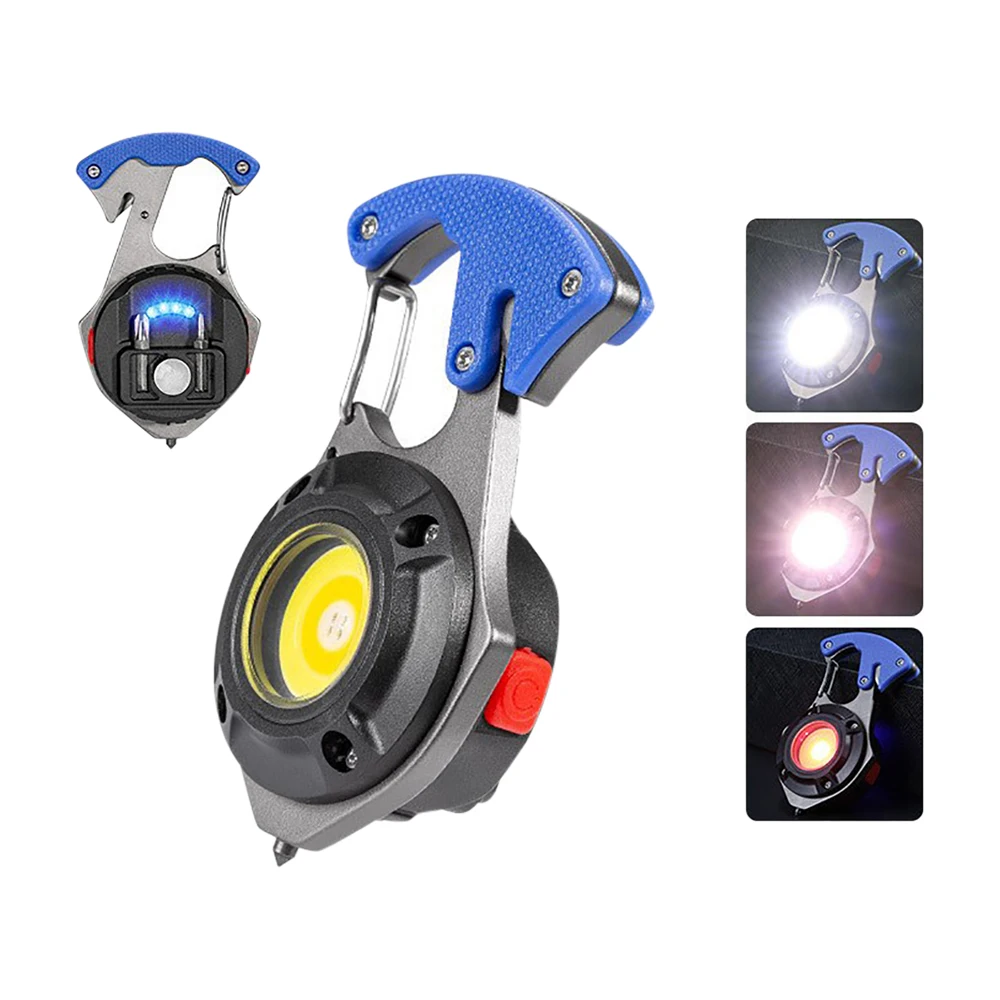Work Light 1PC Portable COB Keychain Flashlight LED Mini Work Lights Floodlight Type C Rechargeable Bottle Opener Outdoor Camping Light