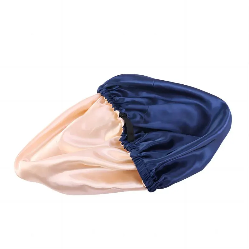 Large Satin Bonnet Silk Night Sleeping Cap Long Satin Bonnet With Head Tie Band Bonnet Edge Wrap For Women Hair 6