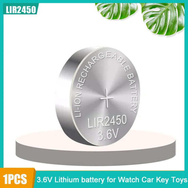 110PCS LIR2450 3.6V 120mAh Rechargeable Lithium Battery For Watch