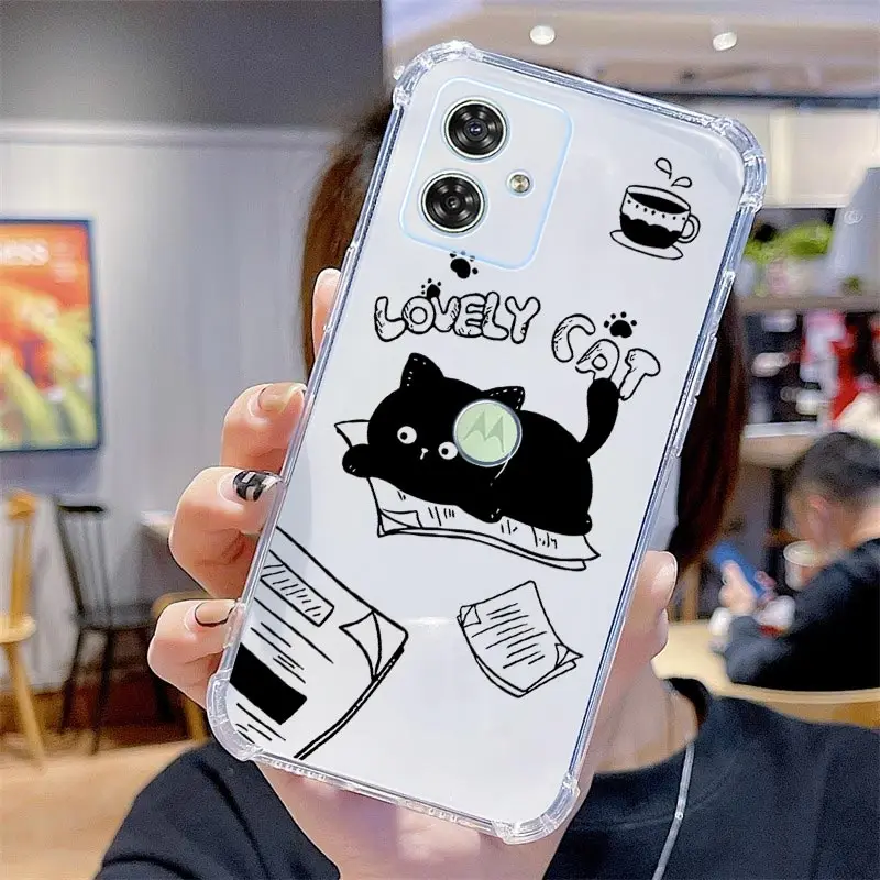 Naughty Cat Transparent Phone Case - Playful Feline Design Cover