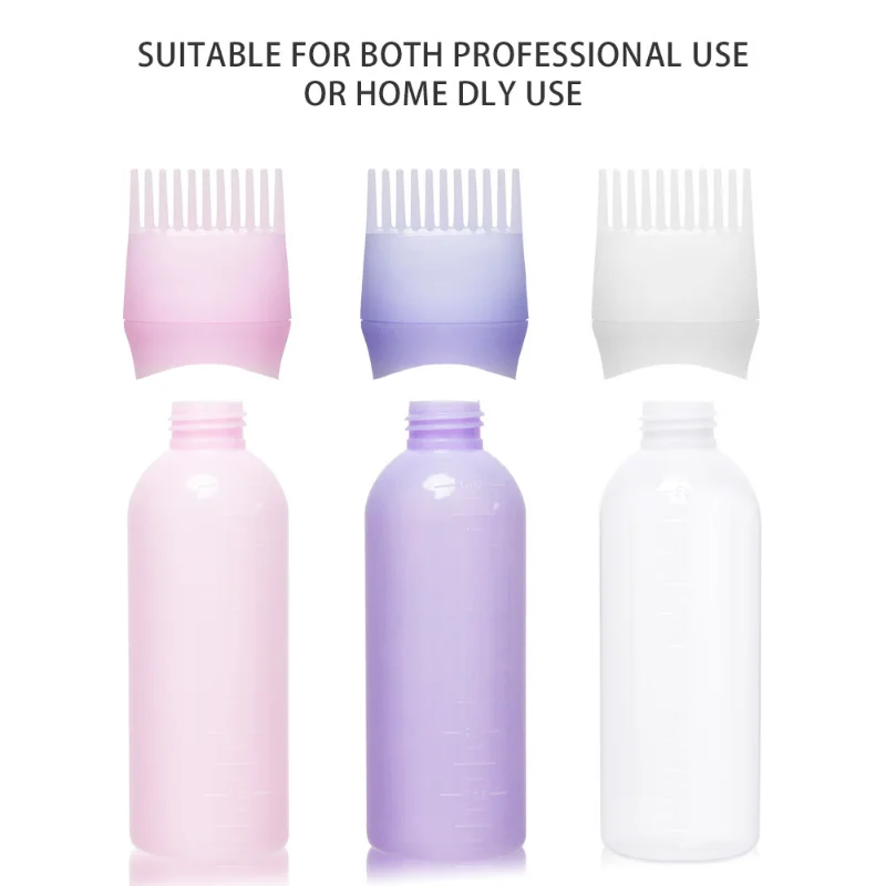 60ml Multicolor Plastic Hair Dye Refillable Bottle Applicator Comb Dispensing Salon Hair Coloring Hairdressing Styling Tool hair dye applicator bottle hair dyeing bottle hair dye bottle