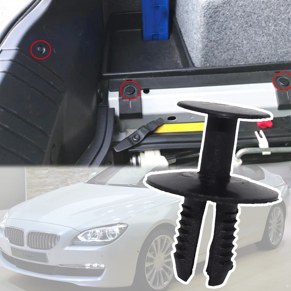

10Pcs For BMW F13 F12 F06 2011 - 2015 2016 2017 2018 Boot Wheel Arch Lining Panel Clip Side Skirt Engine Undertray Carpet Rivet