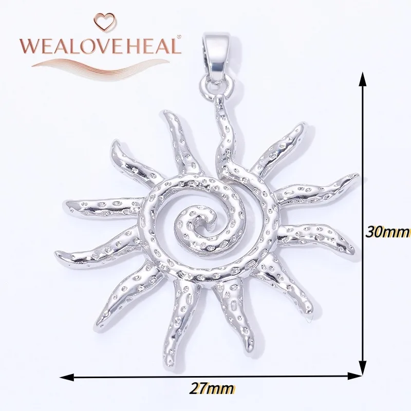 anhänger schmuckherstellung,18K Vergoldete Messing-Sonnenanhänger, Ovale Sonnenstrahlen-Charms mit Hängenden Geometrischen Anhängern, Hochwertige Schmuckkomponenten für Bastelarbeiten – Detail 36