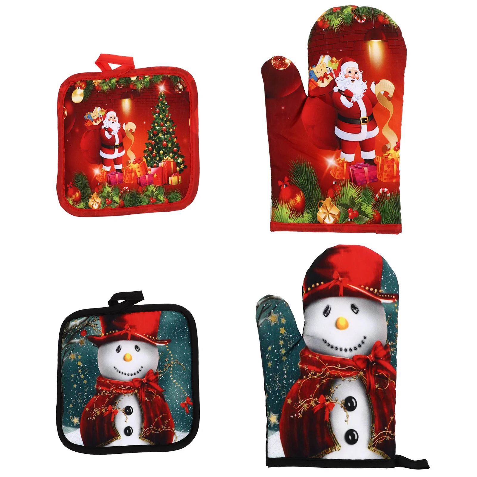 

2 Sets Oven Gloves Baking Oven Gloves Heat Insulation Mats Kitchen Supplies
