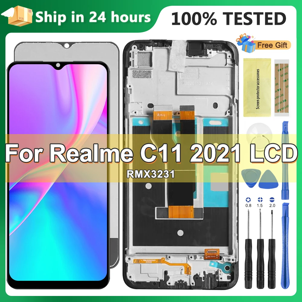 

6.52'' AMOLED For Oppo Realme C11 2021 RMX3231 LCD Display Touch Screen Digitizer For Realme C11 2021 with Frame Replacement