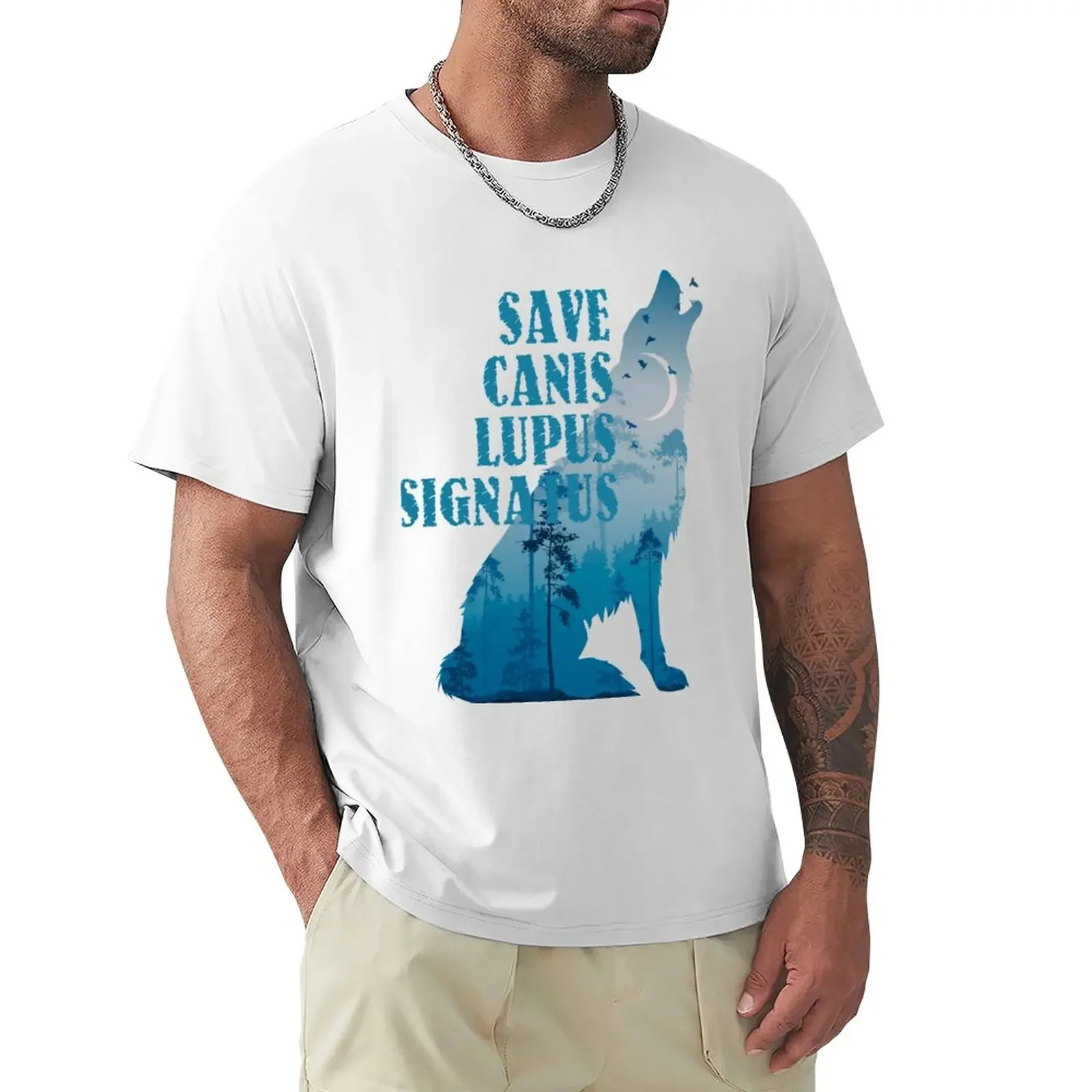 

Save the wolf. T-Shirt funnys boys whites black t shirts for men summer clothes sports fans heavyweight t shirts for men