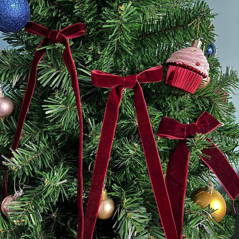 50 Yards Velvet Ribbon Single Face Ribbons Vintage Velvet Ribbon Velvet Christmas Ribbon for Gift Bow Making