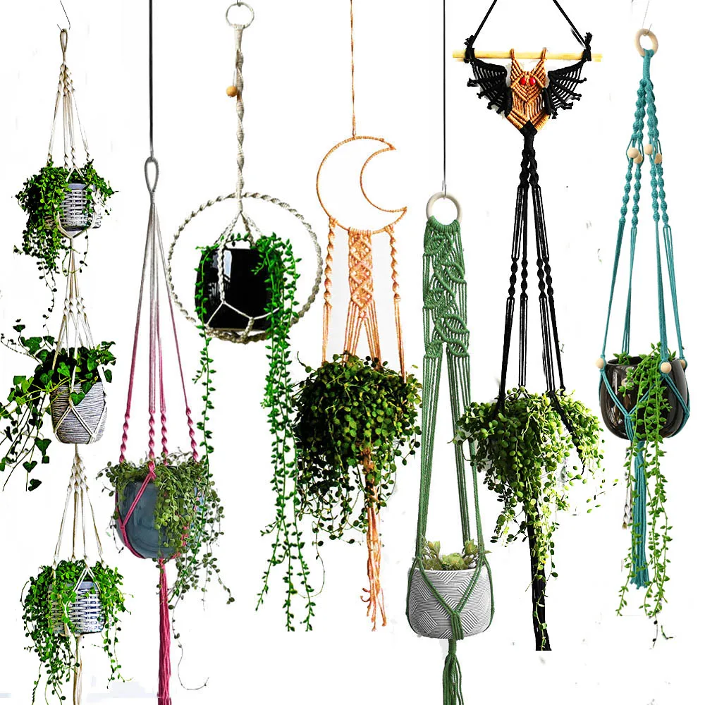Macrame Plant Hanger Handmade Boho for Indoor