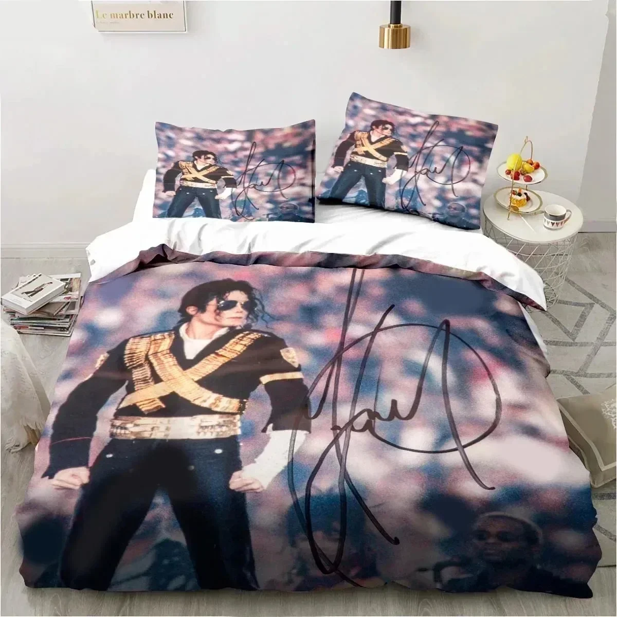 3D Printing Michael Jackson Bedding Set Pillowcase Comforter King Queen Size Boys Adult Duvet Cover Bed Set 6