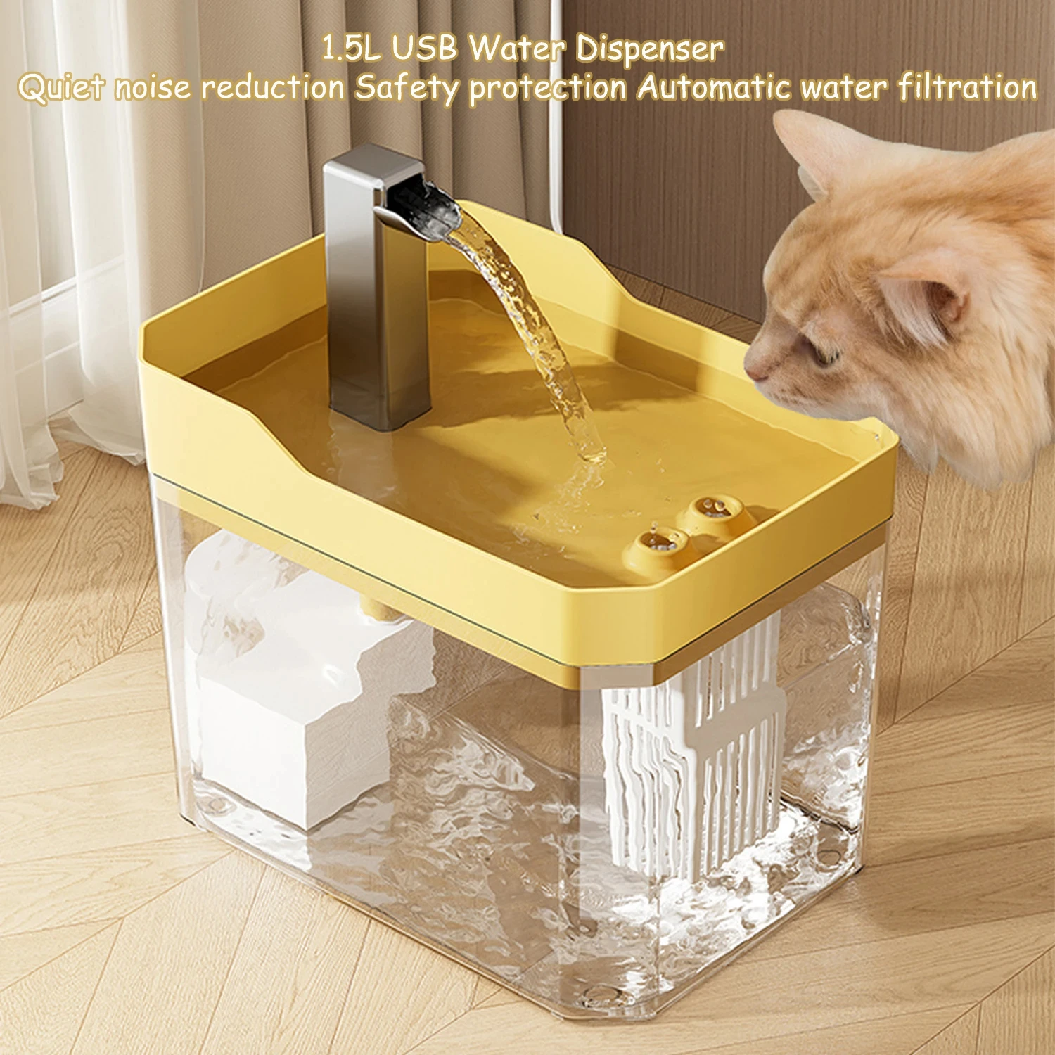 1500ml Pet water dispenser Plastic Automatic Circulating Water Feeder Cat Dog Water Dispenser with Pump Filtered Easy Clean 1500ml Pet water dispenser Plastic Automatic Circulating Water Feeder Cat Dog Water Dispenser with Pump Filtered Easy Clean