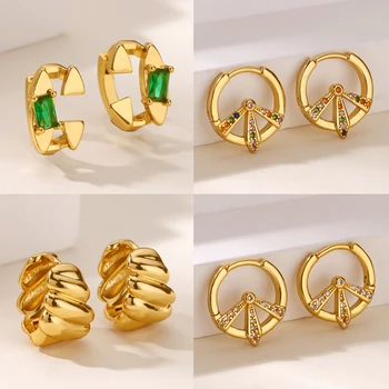 Vintage French Croissant Earrings for Women Gold Color Geometric Small Hoop Earrings 2025 Trend Piercing Wedding Jewelry Gift