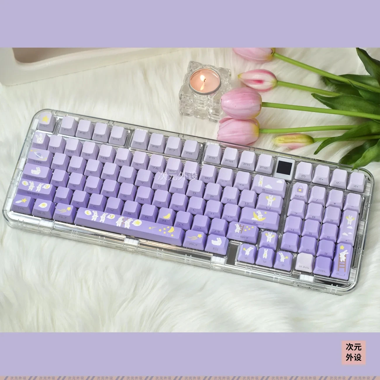 oem-teclas-purpuras-con-bonito-perfil-de-conejo-teclas-transparentes-retroiluminadas-pbt-para-teclados-gk61-68-87-104-teclas-teclas-de-impresion-lateral-superior