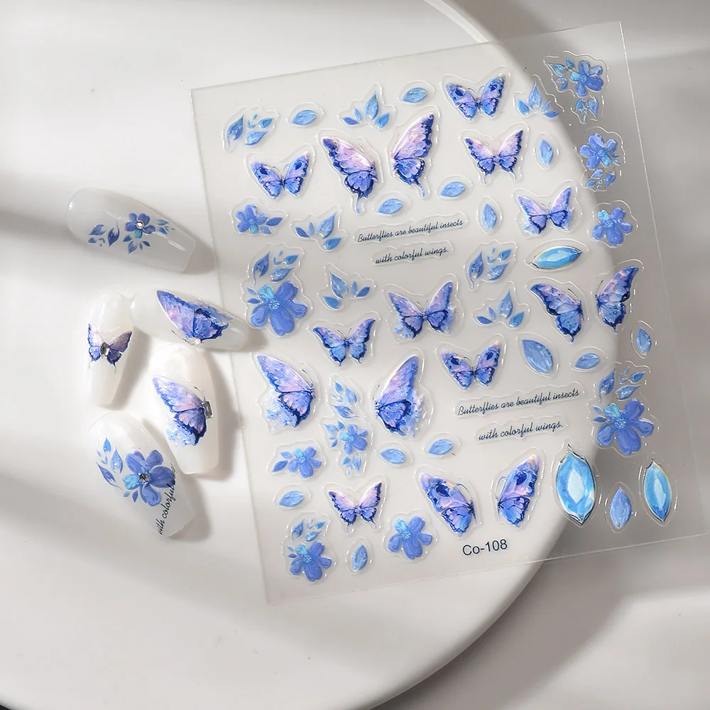 

Butterfly Nail Stickers Moth Japanese Manicure 5d Sliders For Nails Kawaii Charms Accessories CO-108