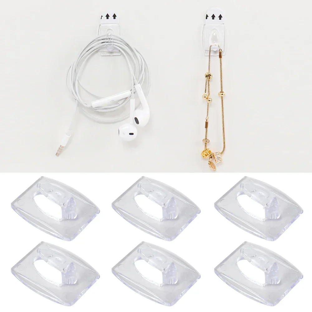 Wall Mount Hooks Self Adhesive Hooks Desk Hook Multi Purpose Hooks Adhesive Wall Hook Metal Hook Wall Hooks Removable Transparent Seemless Hook Rack Garland Hooks Holder Bathroom Kitchen Bedroom Towel Plastic Key Hanger