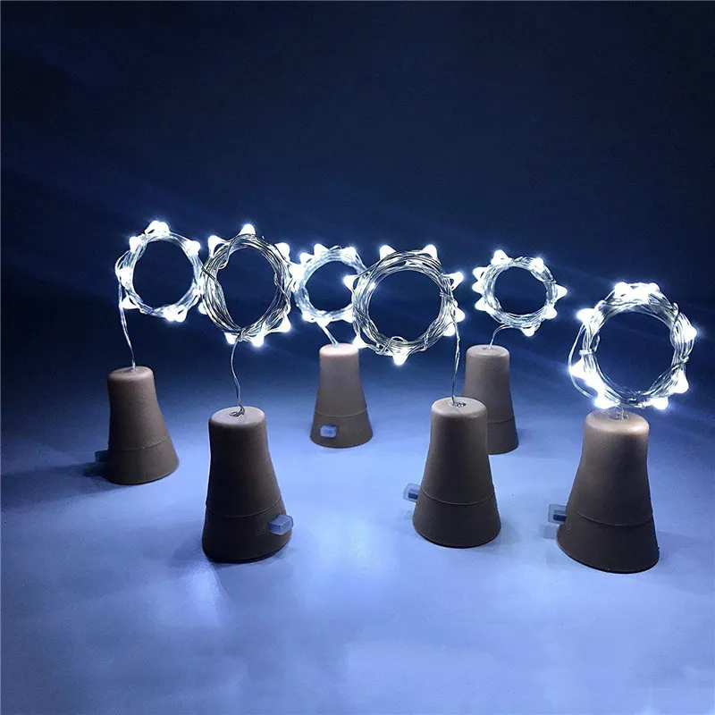 ตัวเลือกสินค้า 20LEDs พลังงานแสงอาทิตย์ขวดไวน์ String Light พลังงานแสงอาทิตย์ทองแดงลวดไฟ Fairy Cork Shape โคมไฟคริสต์มาสสําหรับงานแต่งงาน Garden Decor