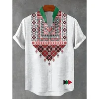 Native Pattern Hawaiian Shirt New Summer Short Sleeve Harajuku Hip Hop Streetwear Pure Elegant Shirts Casual Tops Men Clothing 1