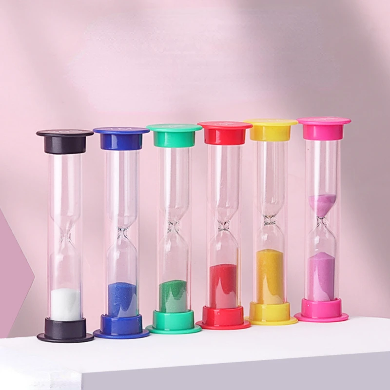1 2 3 5 10 Minutes Mini Hourglass Plastic Bottle With Colored Sand Children Early Education Toy Classic Timing Toys hourglass timer toy